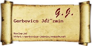 Gerbovics Jázmin névjegykártya